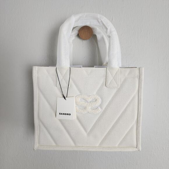 NEW Sandro Kabash Ecru Quilted Cream Tote Bag - Picture 1 of 11